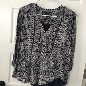 Lucky Brand navy/white tunic (L)